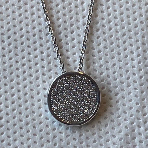 nOir Silver Necklace with Pave Charm - Picture 5 of 8